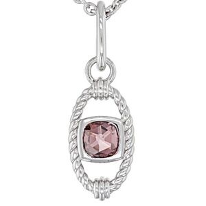 Judith Ripka Rose/White Bella Luce Diamond Simulant Rhodium Over Silver Pendant